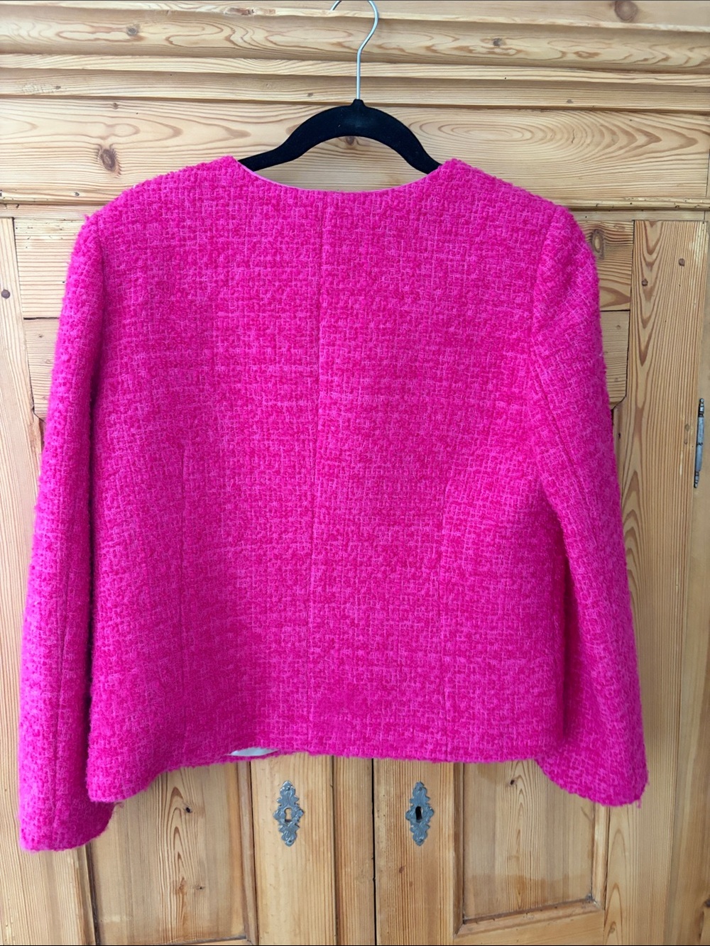 J. Crew Astrid Boucle Tweed Wool Blend Channel Style Bright Pink Jacket Blazer - Picture 7 of 8
